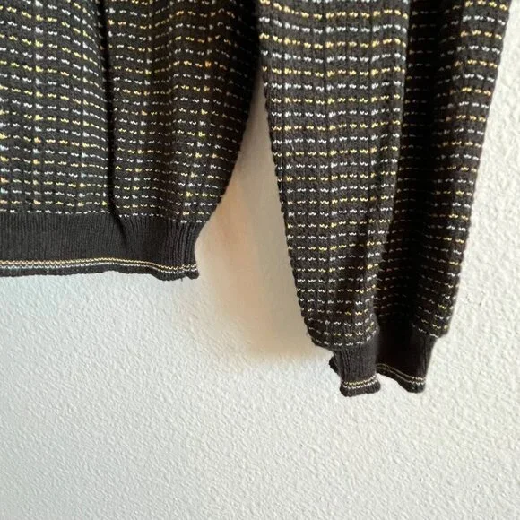 Ermenegildo Zenga Cotton Blend Lightweight Crew Neck Sweater Black Blue Yellow S